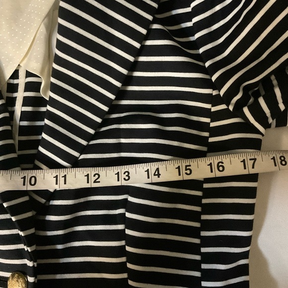 NEW. Banana Republic Black and White Striped Blazer - Picture 7 of 11